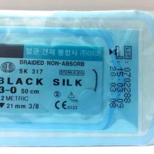 Suture Non Absorbable Black Silk 3.0 (Non Absorbable) 2 black_silk_3_0_21mm_isi