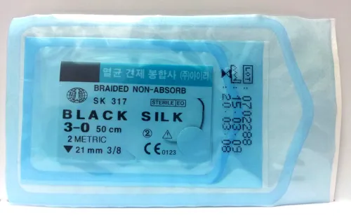 Suture Non Absorbable Black Silk 3.0 (Non Absorbable) 2 black_silk_3_0_21mm_isi