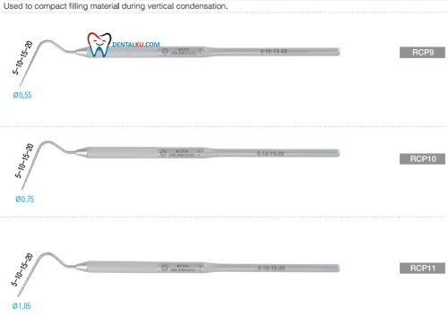 Endodontic Instrument Root Canal Plugger<br>(Single End) 2 rcp9__rcp10__rcp11